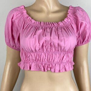 Zara Flattering Cute Ruffle Smock Blogger Favorite Women's Size S Crop Top